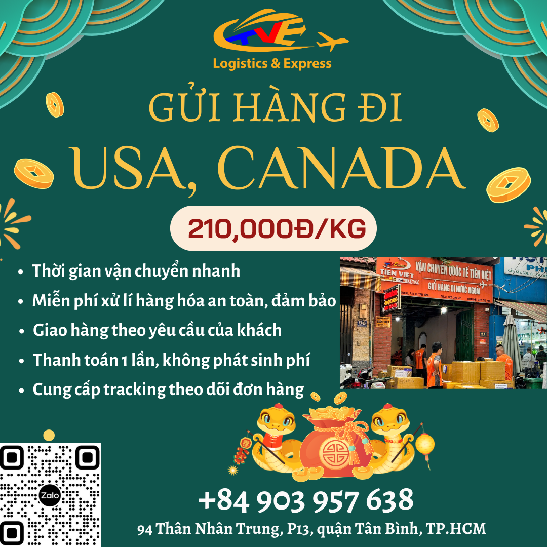 Gửi hàng đi USA, Canada - Tiến Việt Express